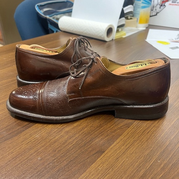 Johnston & Murphy Cellini Cap Toe Italian Brown Leather Dress Shoe Size 9.5M - Picture 8 of 11